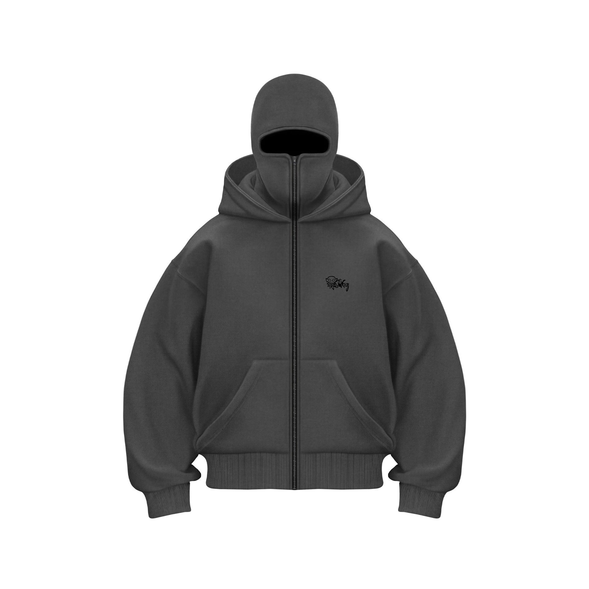 Double-layered hooded sweatshirt