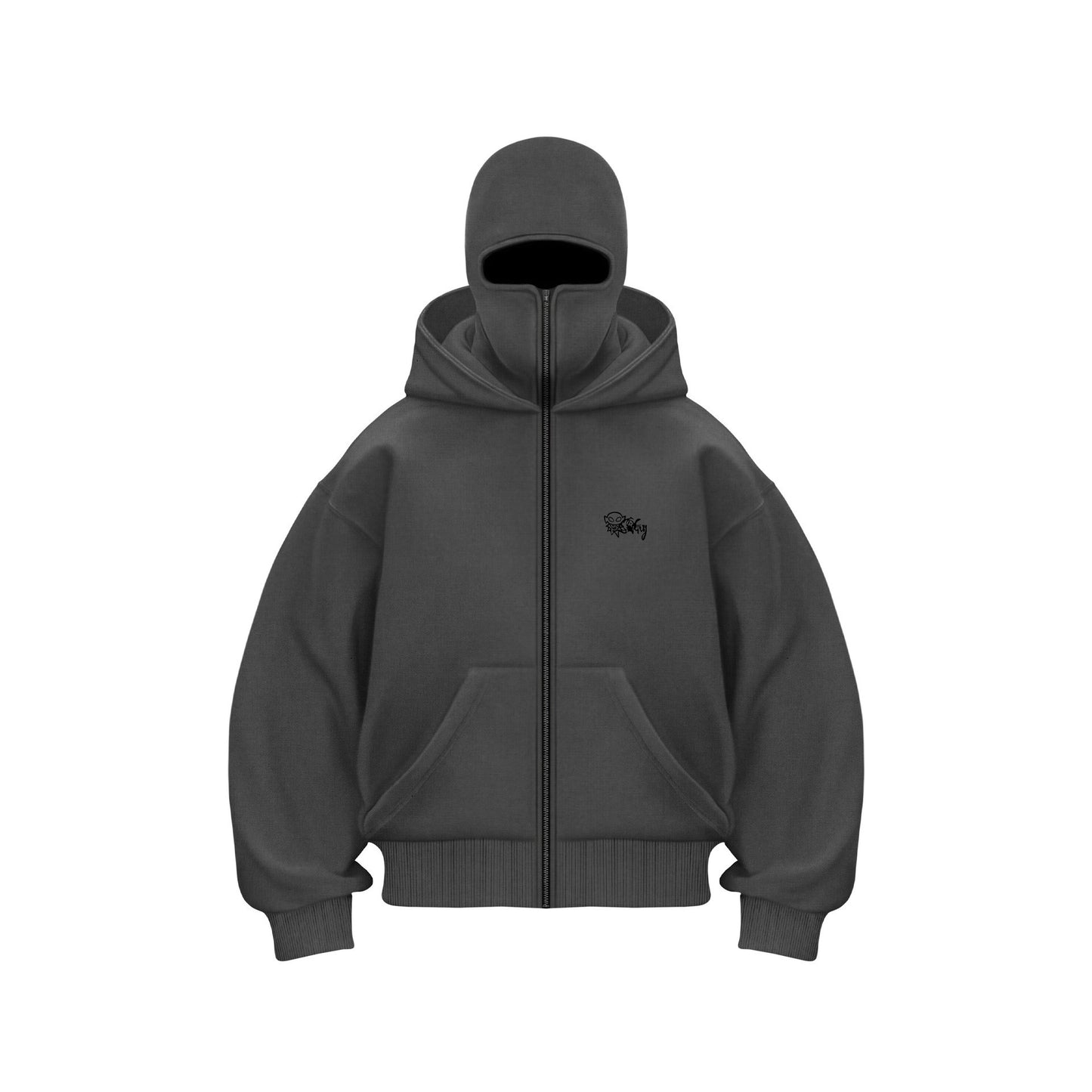 Double-layered hooded sweatshirt