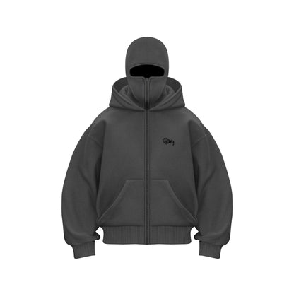 Double-layered hooded sweatshirt