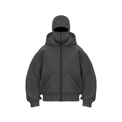 Double-layered hooded sweatshirt
