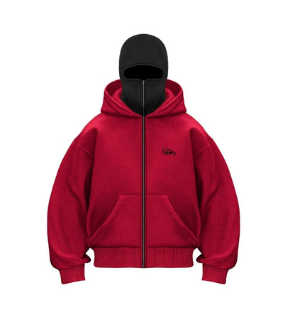 Double-layered hooded sweatshirt
