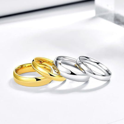 Double-Layered Stainless Steel Minimalist Plain Band Ring