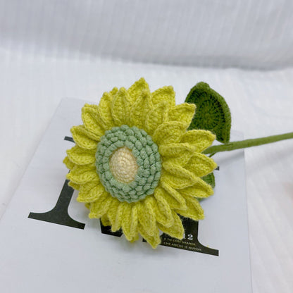 Double-layered sunflower hand-knitted crochet flower