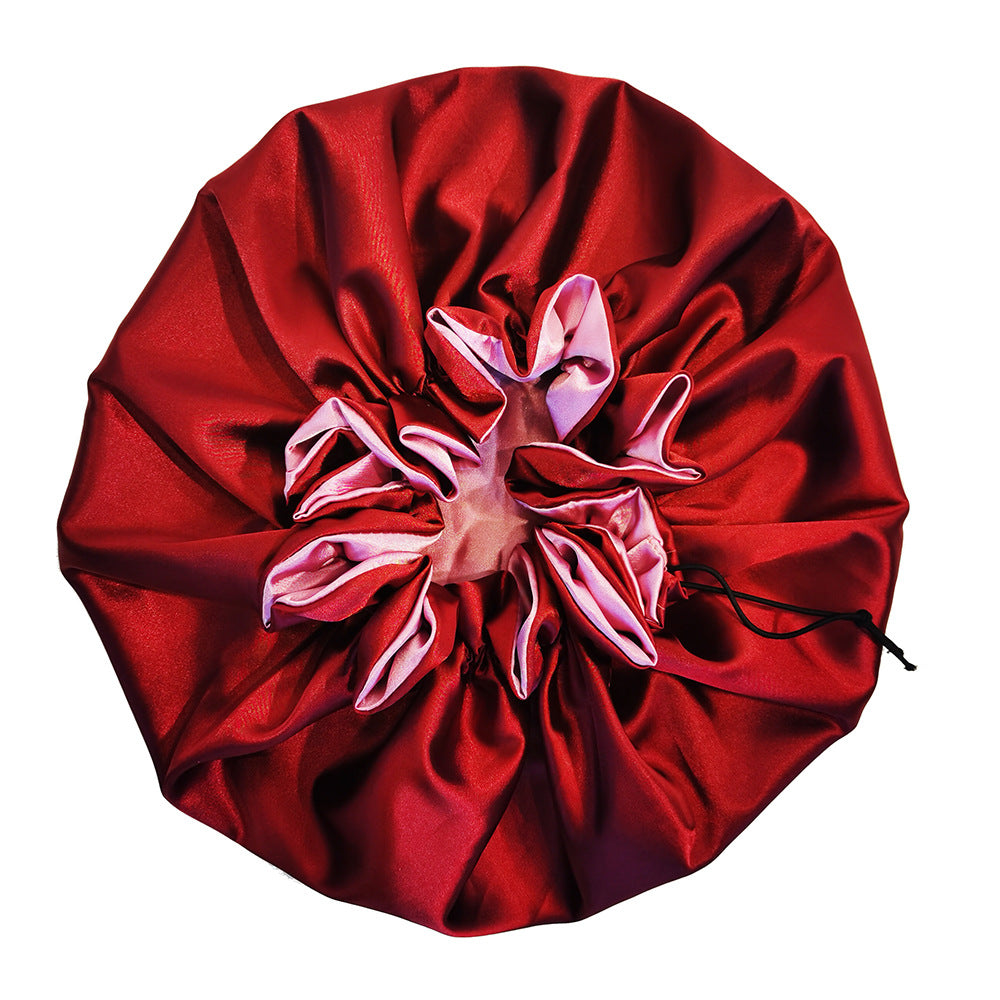 Double-layered tinted lace nightcap