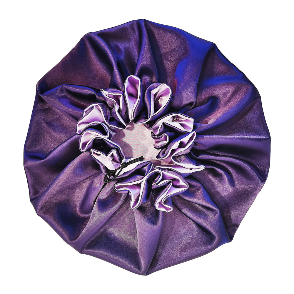 Double-layered tinted lace nightcap