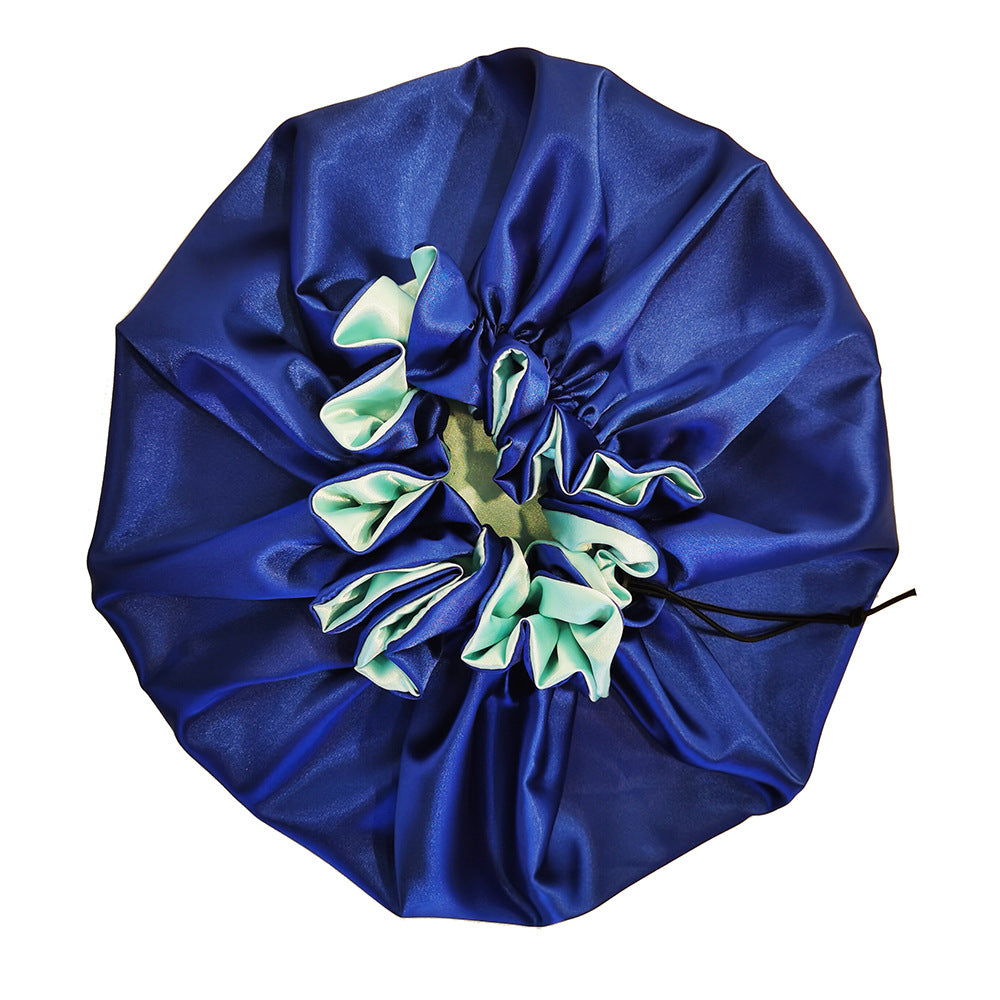 Double-layered tinted lace nightcap