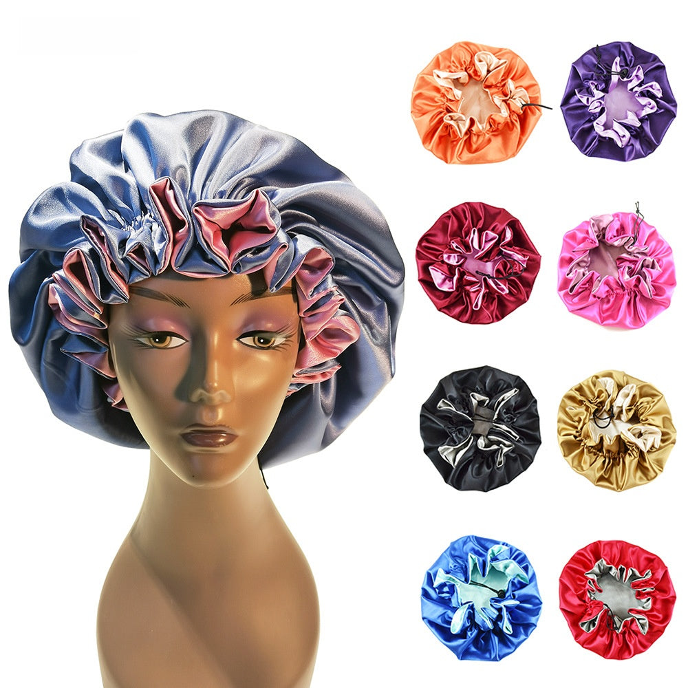Double-layered tinted lace nightcap