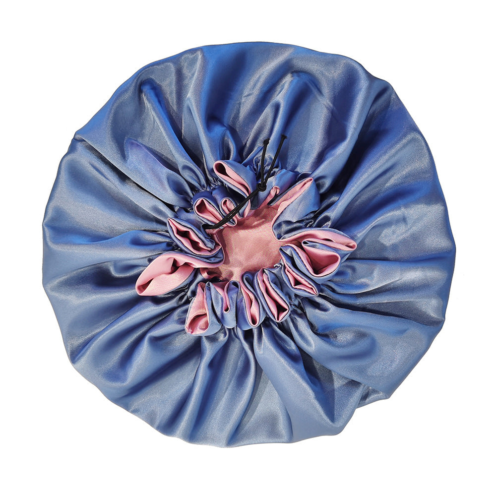 Double-layered tinted lace nightcap