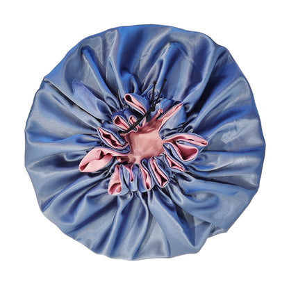 Double-layered tinted lace nightcap
