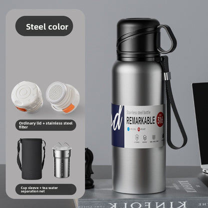 Double-Lid Stainless Steel Insulated Water Bottle