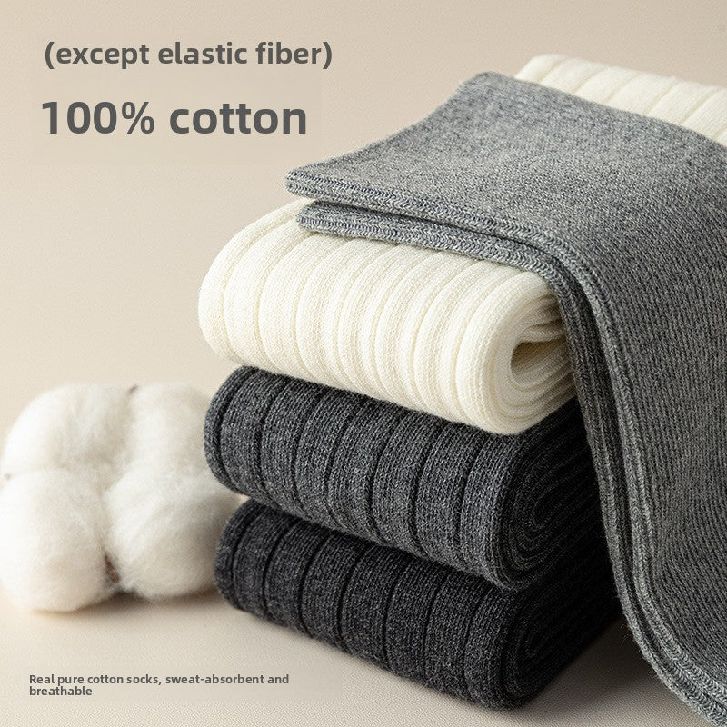 Double Needle Cotton Over Knee Socks for Women