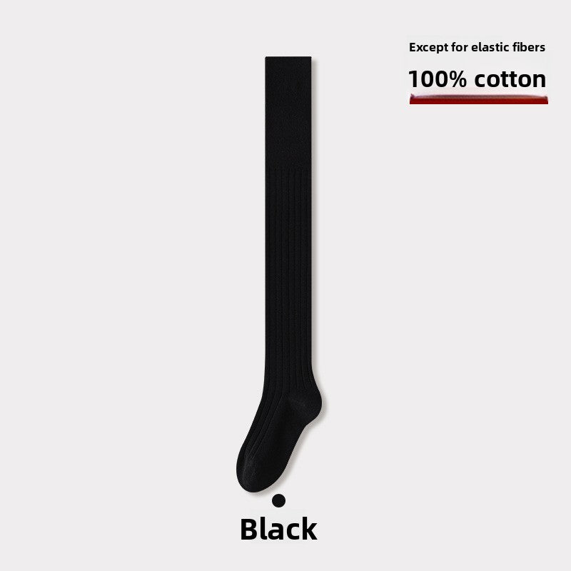 Double Needle Cotton Over Knee Socks for Women