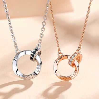 Double-ring couple necklace