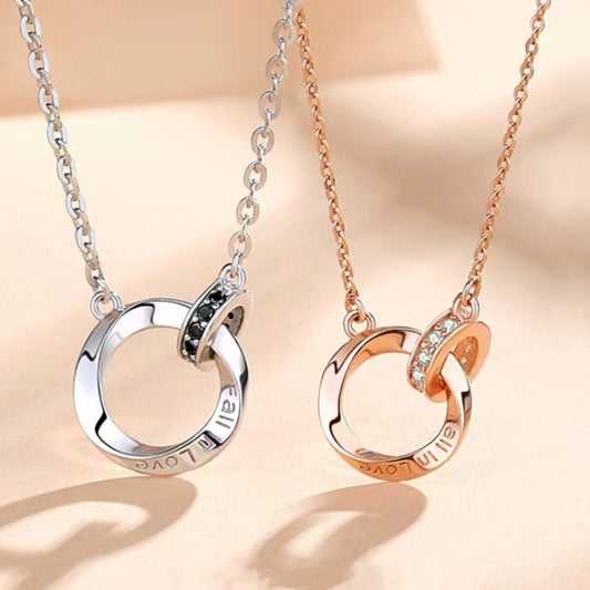 Double-ring couple necklace