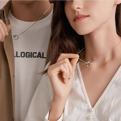 Double-ring couple necklace