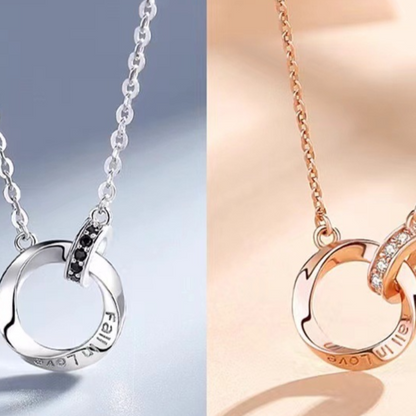 Double-ring couple necklace