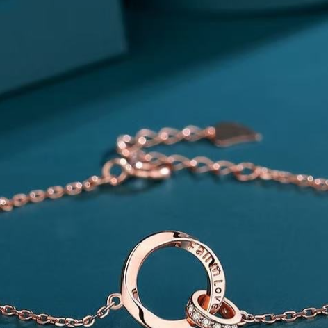 Double-ring couple necklace