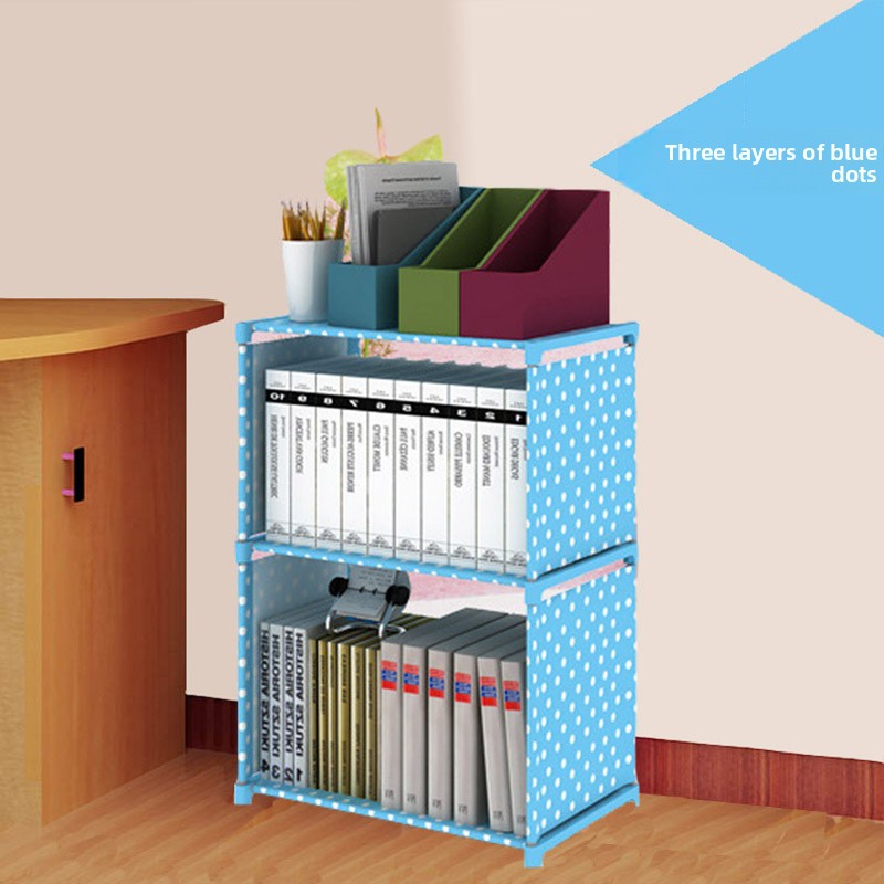 Double-row bookshelf floor storage rack