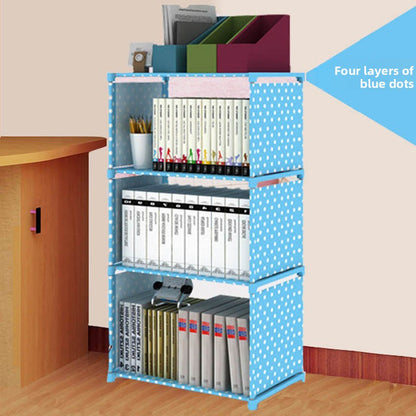 Double-row bookshelf floor storage rack