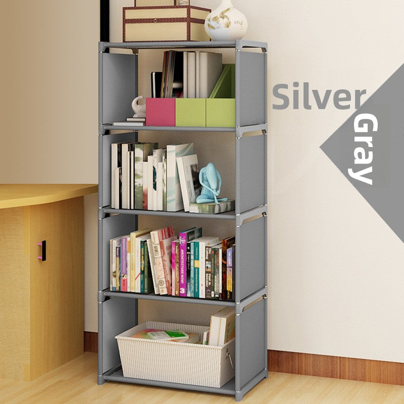 Double-row bookshelf floor storage rack