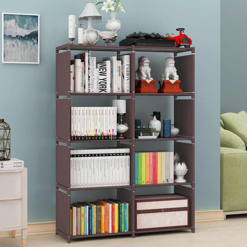 Double-row bookshelf floor storage rack