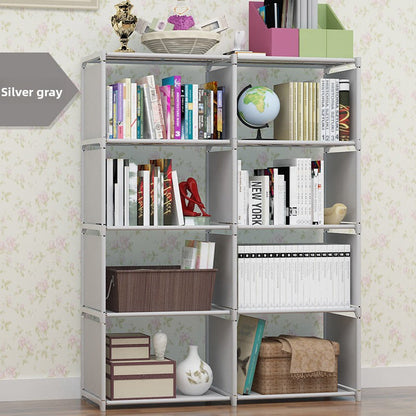 Double-row bookshelf floor storage rack