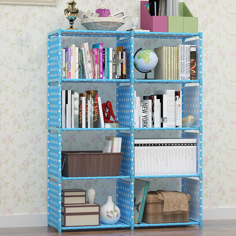 Double-row bookshelf floor storage rack