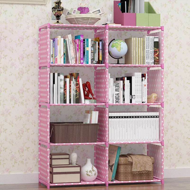 Double-row bookshelf floor storage rack