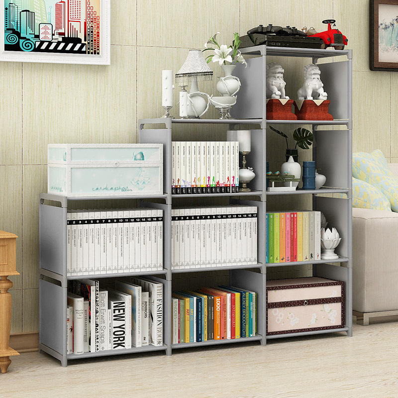 Double-row bookshelf floor storage rack