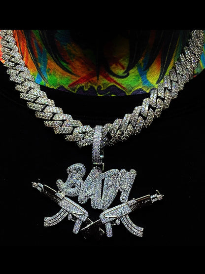 Double-Row Diamond Cuban Chain Necklace