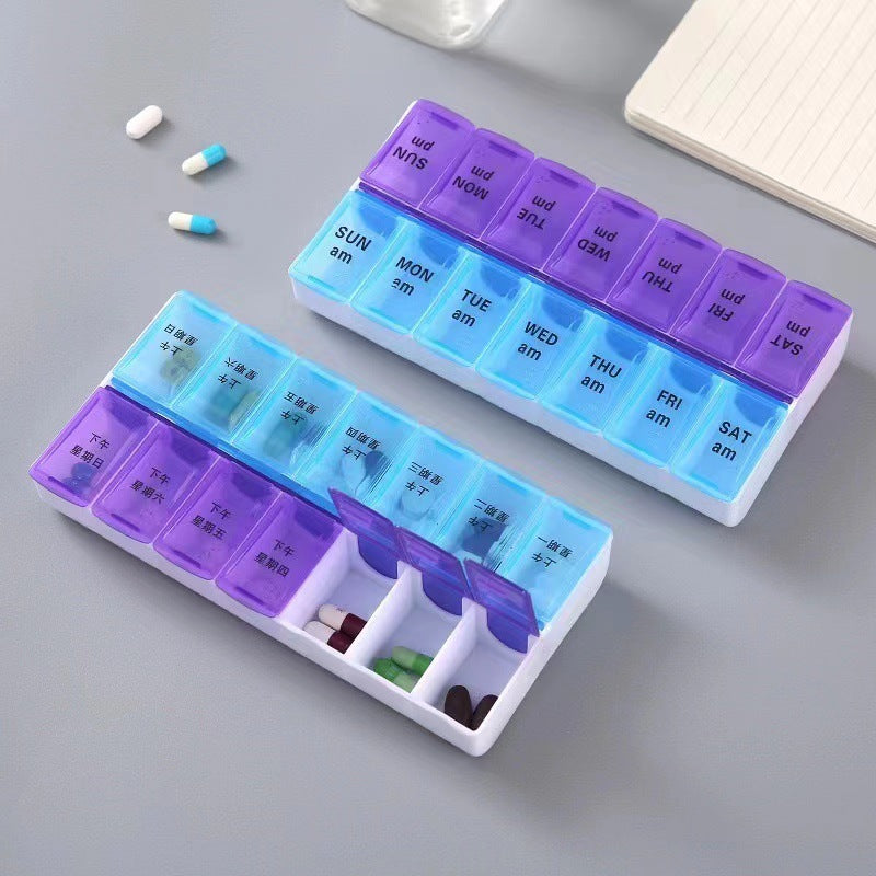 Double-row portable pillbox