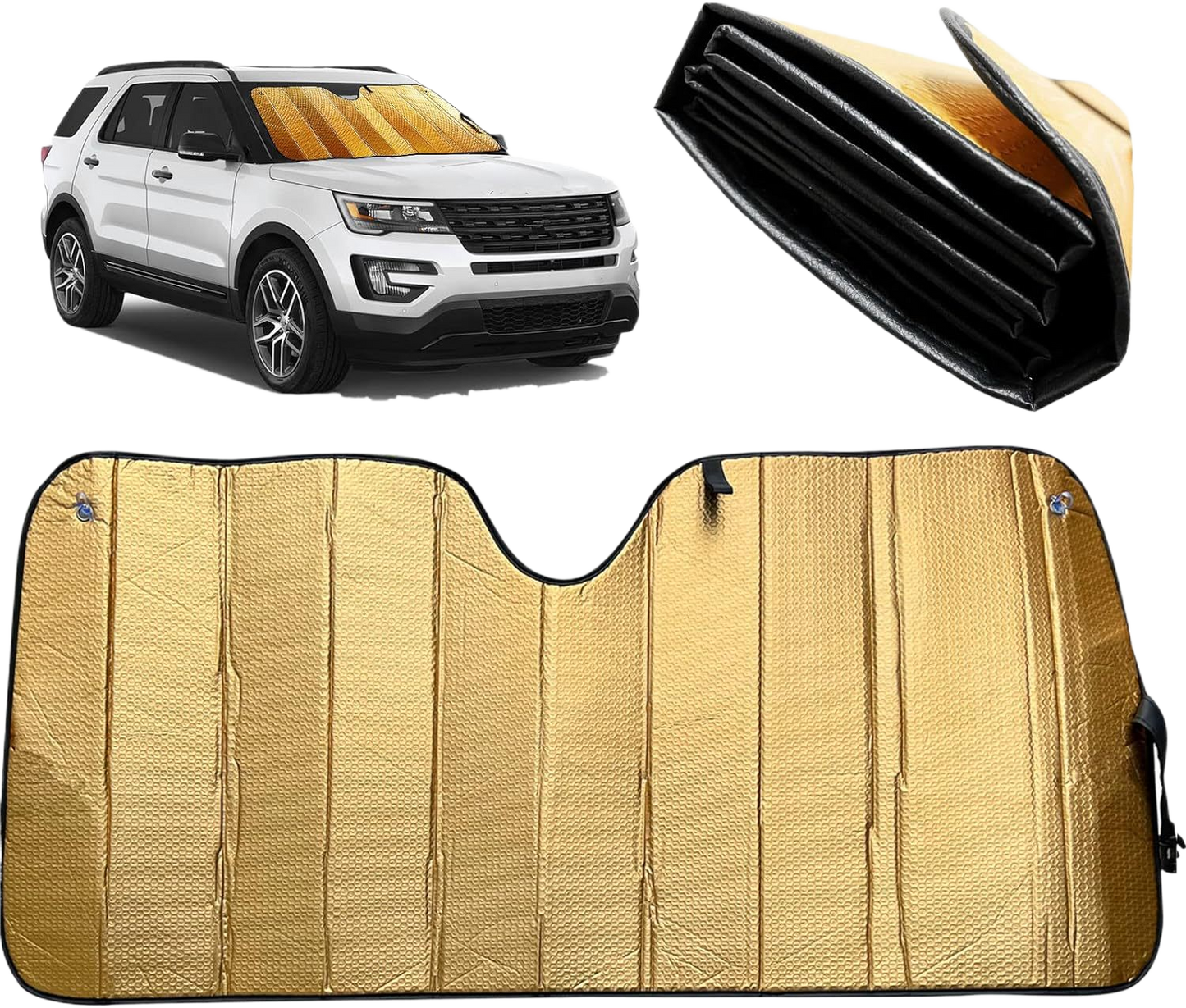 Double-sided aluminum foil windshield cover