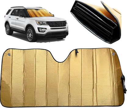 Double-sided aluminum foil windshield cover