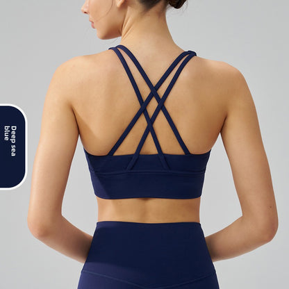 Double-Sided Brushed Cross-Back Sports Bra