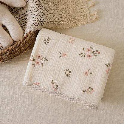 Double-sided double-layer lace baby blanket