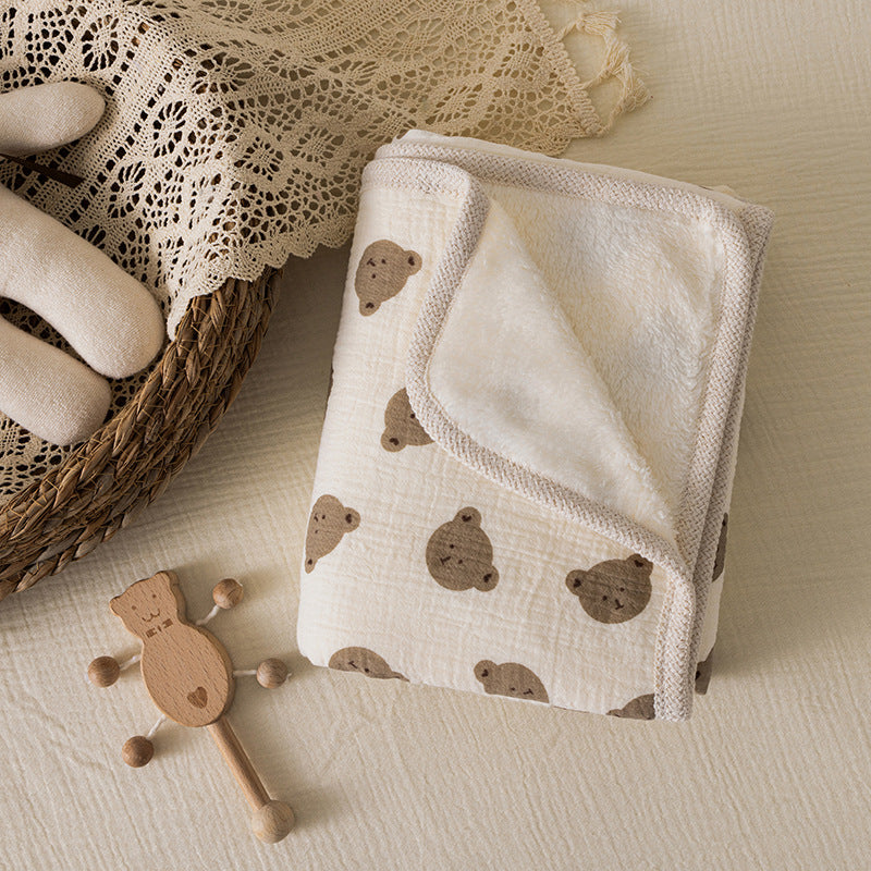 Double-sided double-layer lace baby blanket