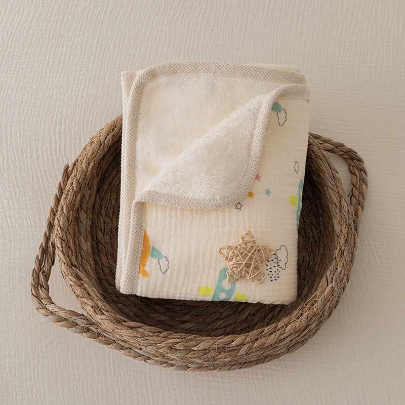 Double-sided double-layer lace baby blanket