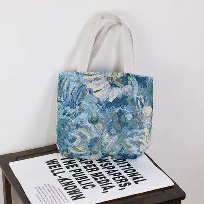 Double-Sided Embroidered Canvas Handbag