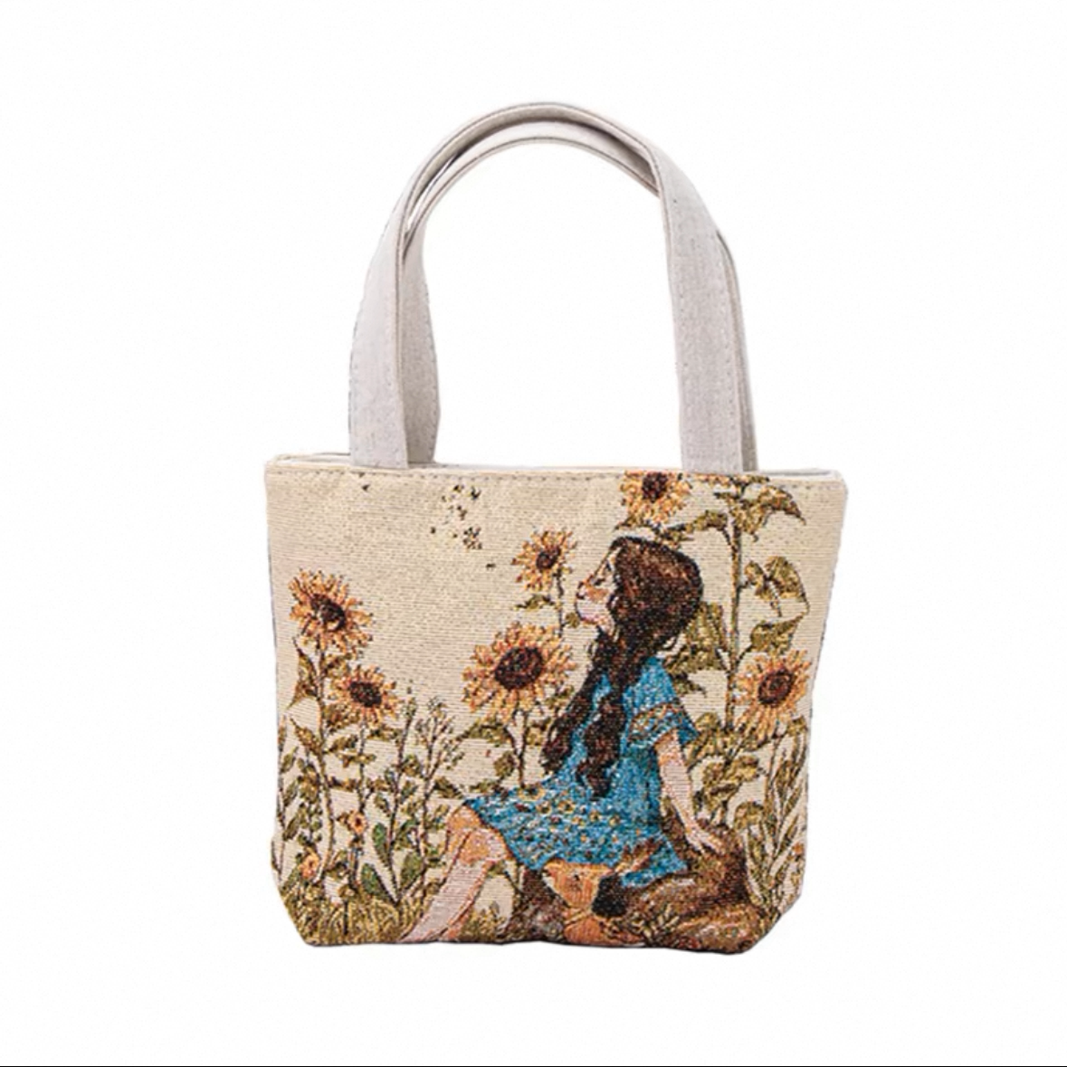 Double-Sided Embroidered Canvas Handbag