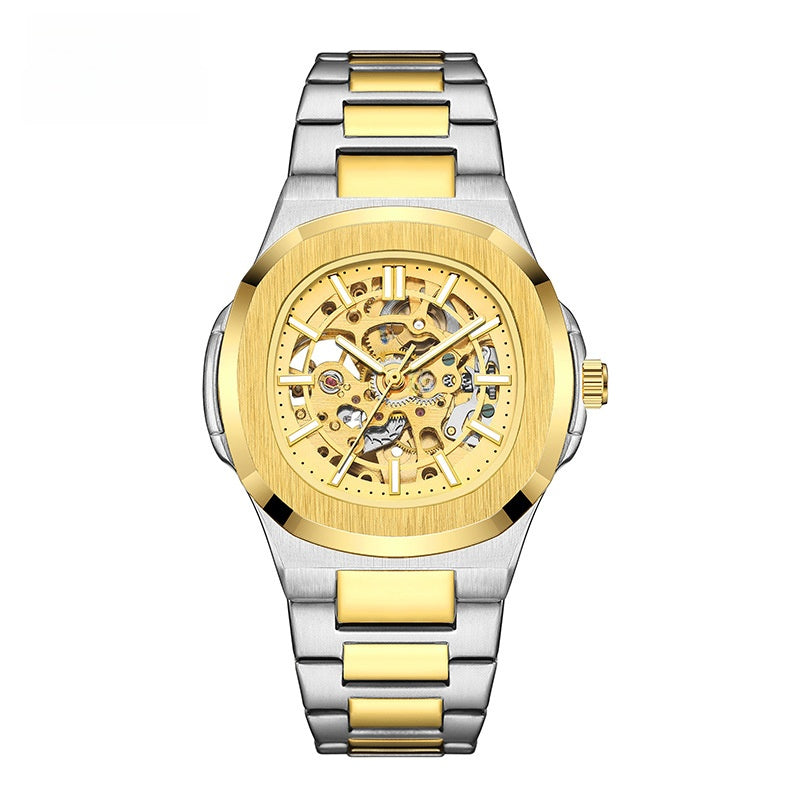 Double-sided hollowed-out luminous men's watch