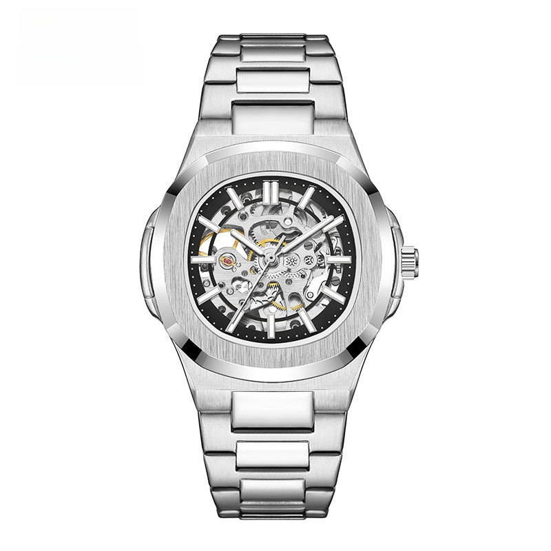 Double-sided hollowed-out luminous men's watch