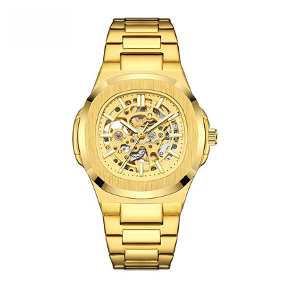 Double-sided hollowed-out luminous men's watch