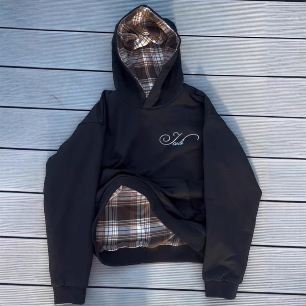 Double-Sided Hooded Pullover Sweatshirt