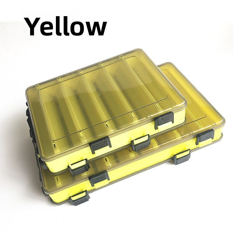 Double-sided lure bait box with V-shaped clip slots