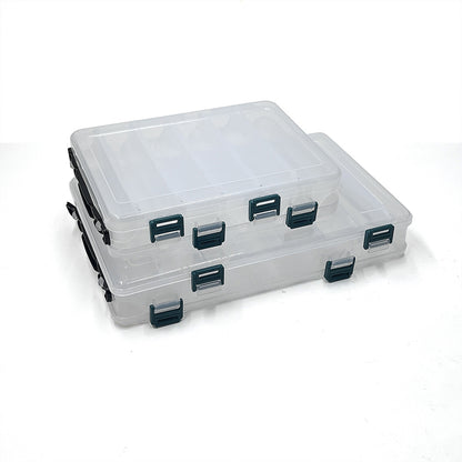 Double-sided lure bait box with V-shaped clip slots