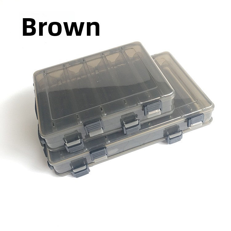 Double-sided lure bait box with V-shaped clip slots