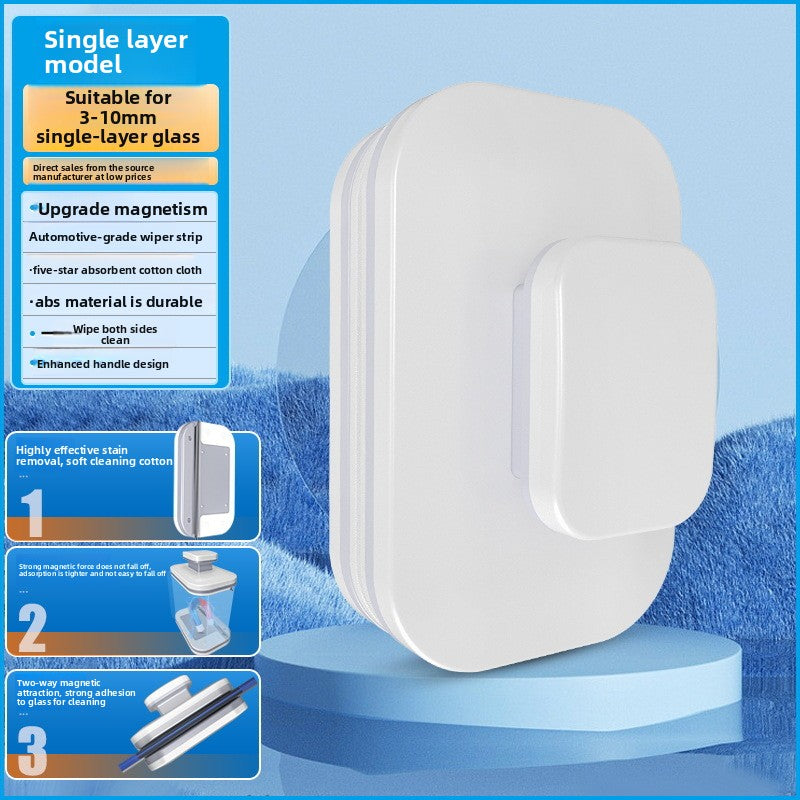 Double-Sided Magnetic Window Cleaner with Scraper