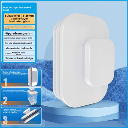 Double-Sided Magnetic Window Cleaner with Scraper