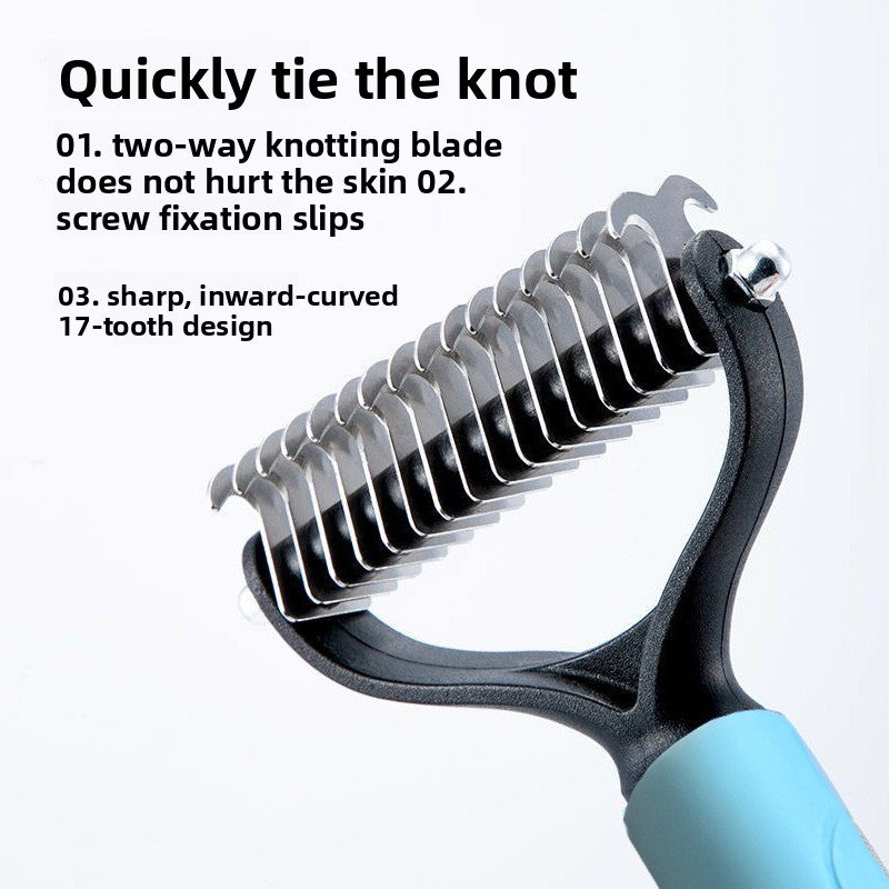 Double-Sided Pet Comb for Detangling and Grooming