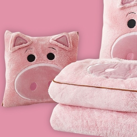 Double-sided Plush Pillow Quilt